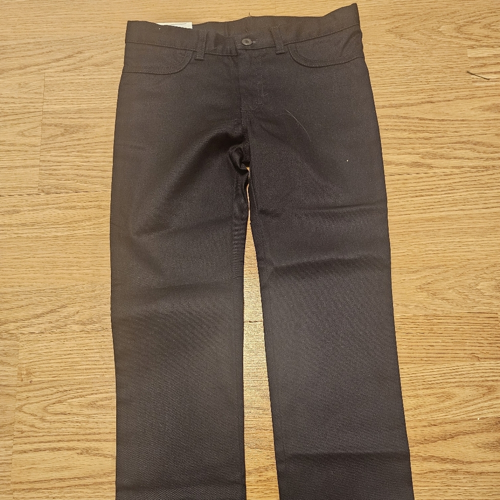 Girls Stretch Navy Blue Uniform Pants Size 8 New With Tags